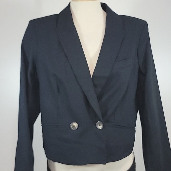 Jason Wu Linen Blend Cropped Blazer Size L
